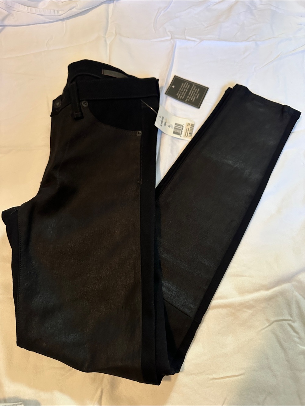 rag & bone Black Coated Skinny Jeans